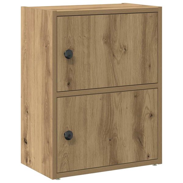 vidaXL Bookcase Artisan Oak Engineered Wood Small Bookcase Rectangular