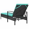 vidaXL Sun lounger Reclining Black 63 x 200 x 81cm poly rattan