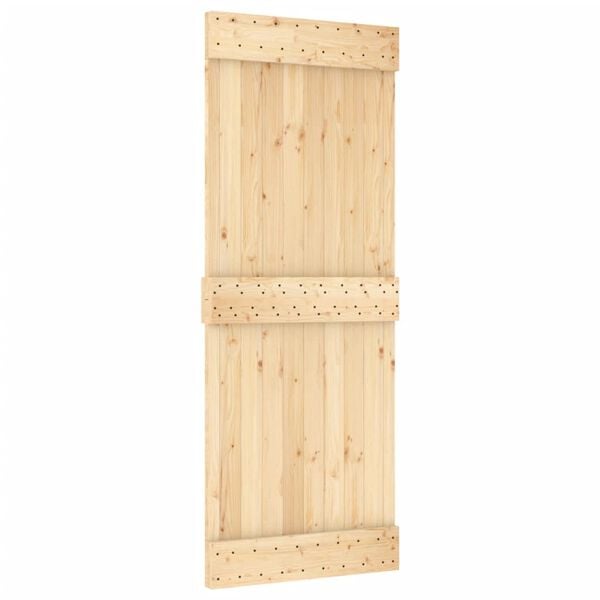 vidaXL Sliding Door with Hardware Set 31.5x82.7" Solid Wood Pine