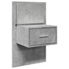 vidaXL Wall-mounted Bedside Cabinet Concrete grey Engineered wood Medium