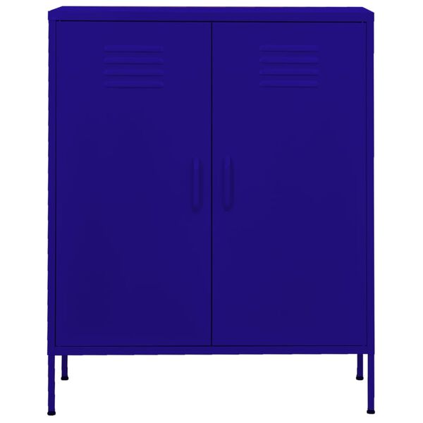vidaXL Storage Cabinet Navy Blue Steel Medium Height-Adjustable Shelves