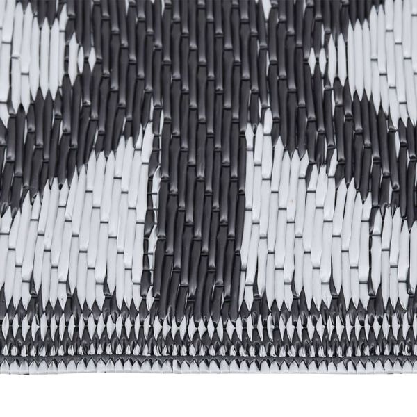vidaXL Outdoor Rug Black Polypropylene (PP) 31.5x98.4 in Pattern