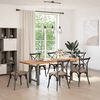 vidaXL Dining Table Light Brown Solid Oak Wood Large Adjustable Feet