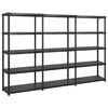 vidaXL Storage Shelf 5-Tier Black 108.1x18.0x72.8" Plastic (3x147686)