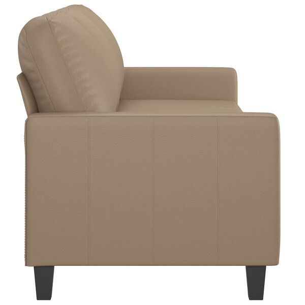 vidaXL 3-seater Sofa Cappuccino Faux leather, metal, textilene