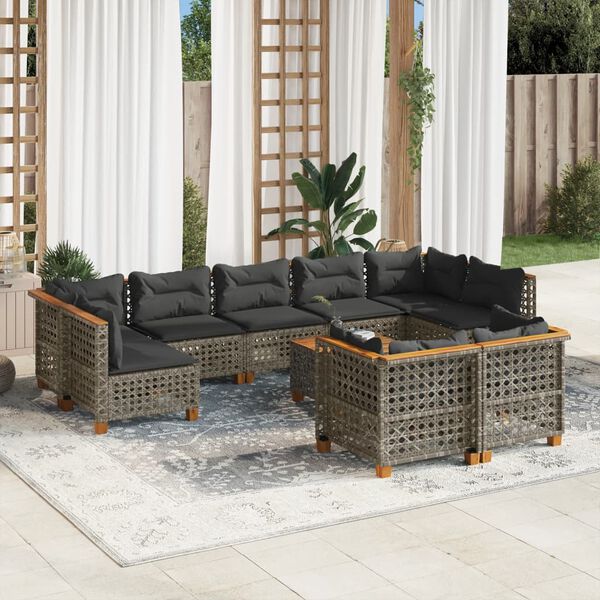 vidaXL Garden Sofa Set Grey