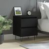 vidaXL Bedside Cabinet Black Engineered wood, Iron Medium