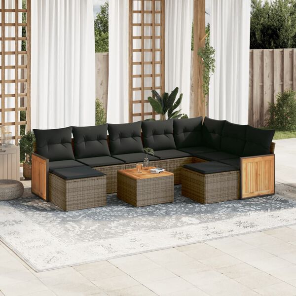 vidaXL Garden Sofa Set Grey