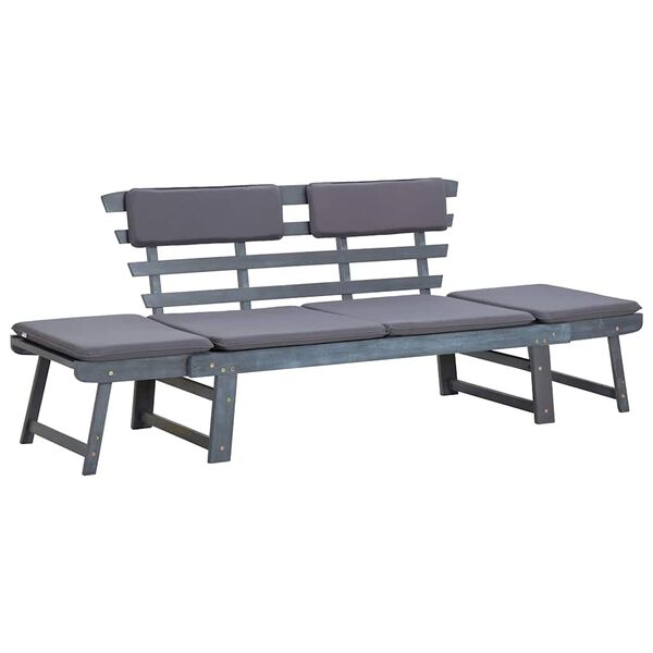 vidaXL Garden Bench Dark grey Solid Acacia Wood with grey wash finish