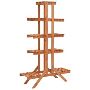 vidaXL Plant Stand Orange Solid Firwood 32.7 x 9.8 x 52.0 in Stackable