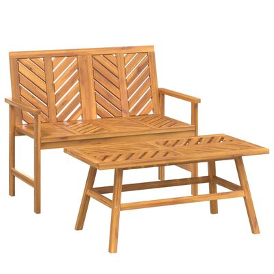 vidaXL 2 Piece Patio Lounge Set Solid Wood Acacia