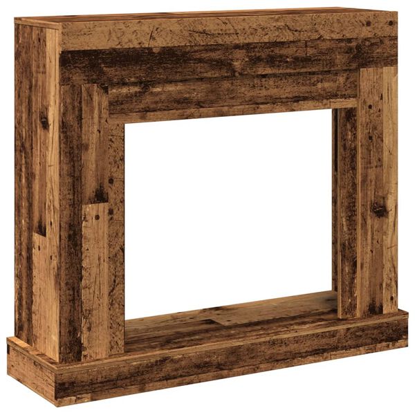 vidaXL Fireplace Surround Old Wood 39.4x11.8x34.4" Engineered Wood