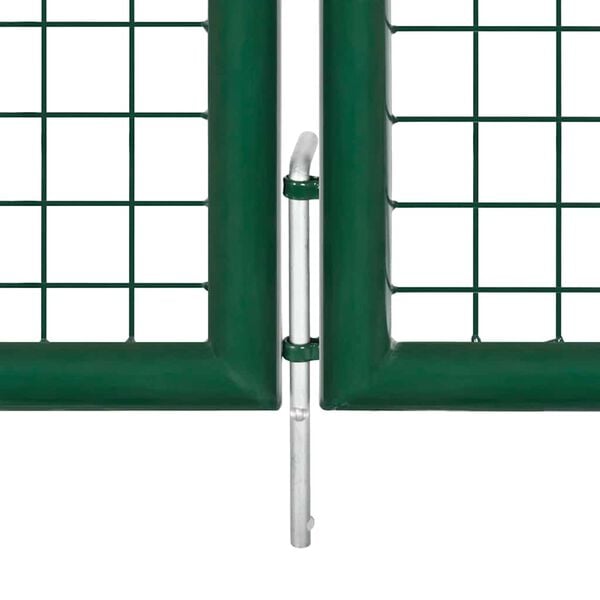 vidaXL Garden Gate Steel 137.8x29.5" Green