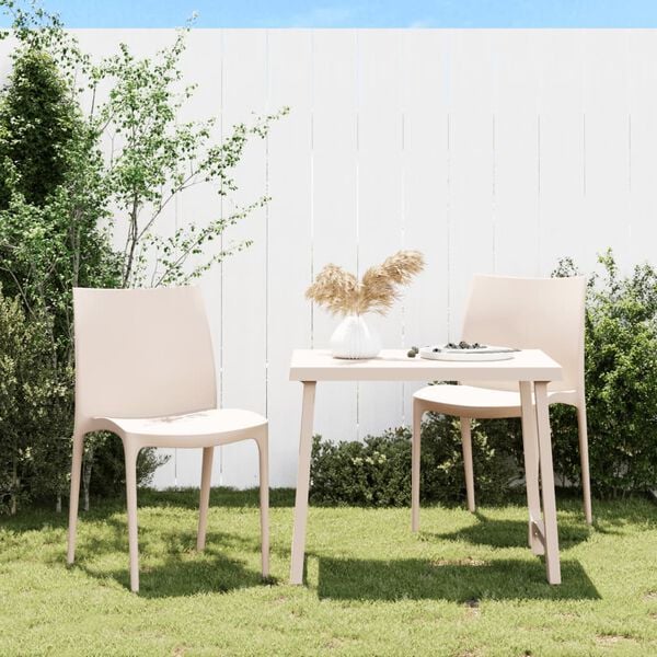 vidaXL Garden Chair Set of 2 Cream Polypropylene (PP) Standard Durable