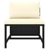 vidaXL Garden Lounge Set Black PE Rattan, Powder-Coated Steel, Polyester
