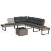 vidaXL Garden Sofa Set Grey, Dark Grey Poly Rattan Large