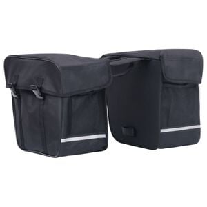 vidaXL Double Bicycle Bag for Pannier Rack Waterproof 9.2 gal Black