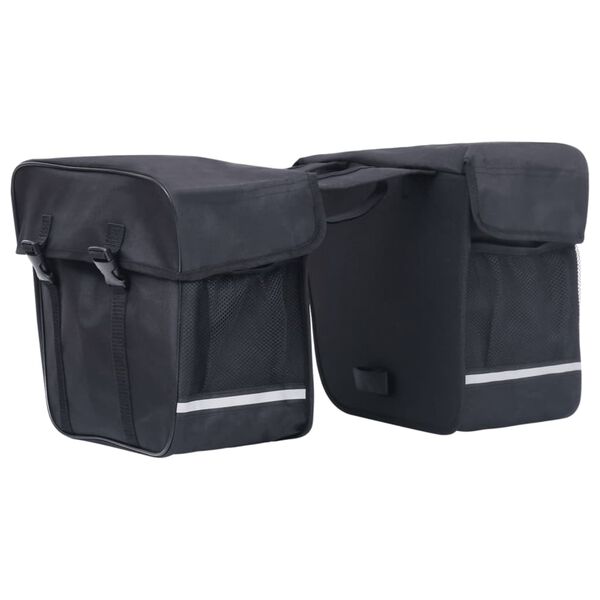 vidaXL Double Bicycle Bag for Pannier Rack Waterproof 9.2 gal Black