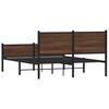 vidaXL Bed Frame Brown Oak Steel, Engineered wood King Size Bed Frame