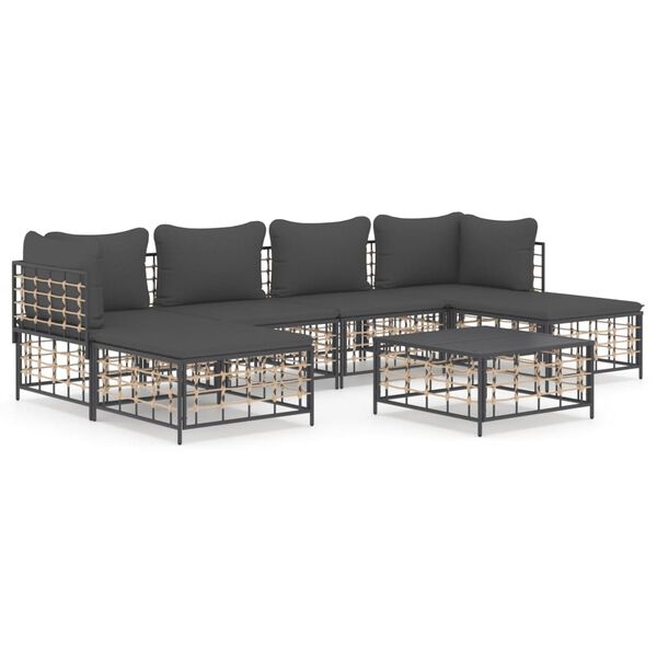 vidaXL Garden Lounge Set Dark Gray