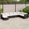 vidaXL Garden Sofa Set Black, Cream White