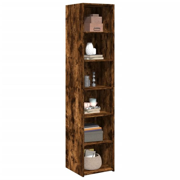 vidaXL Highboard Smoked Oak Engineered Wood Tall Highboard Rectangular