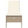 vidaXL Sun Lounger Beige PE rattan, powder-coated steel, polyester, foam