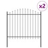 vidaXL Garden Fence 2 pcs Grey 66.93 x 74.80 in Powder-Coated Steel