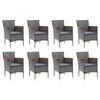 vidaXL Dining Set Black, Grey, Dark Grey, Natural Wood