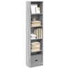 vidaXL Bookcase Grey Sonoma Engineered wood Tall Bookcase Rectangular