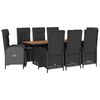 vidaXL Garden Dining Set Black