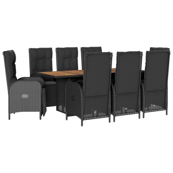 vidaXL Garden Dining Set Black