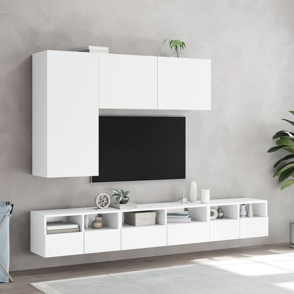 vidaXL TV Wall Cabinet Set of 2 White Engineered wood Medium