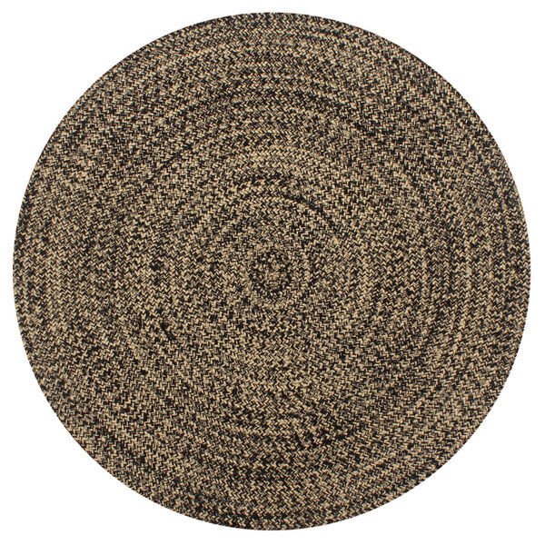 vidaXL Area Rug Black and Natural Jute and Cotton 47.2 in Durable