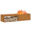 vidaXL Fire Pit Brown 62.99 x 17.72 x 13.78 in Steel
