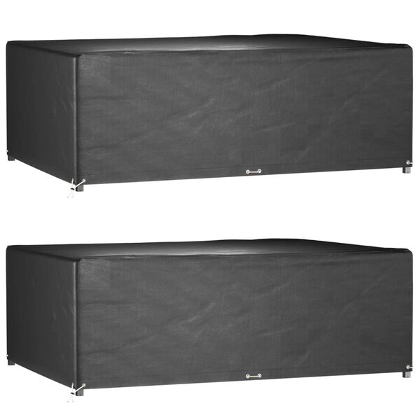 vidaXL Garden Furniture Cover Set of 2 Black Polyethylene, Aluminum