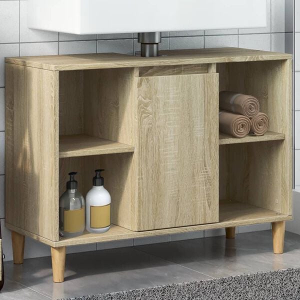 vidaXL Bathroom Cabinet Sonoma oak Engineered wood