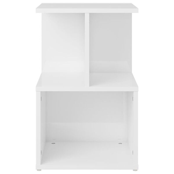 vidaXL Bedside Cabinet Set of 2 Glossy white Engineered wood Small