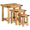 vidaXL Nesting Side Table Set of 3 Natural wood color with black accents