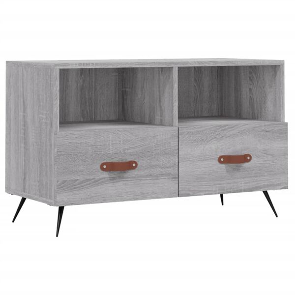 vidaXL TV Cabinet Grey Sonoma Engineered Wood, Iron Standard TV Cabinet