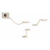 Kerbl Cat Tree Beige Wood and plush 9-part system Wall mounting