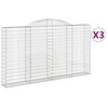 vidaXL Arched Gabion Baskets 3 pcs 118.1x11.8x160/180" Galvanised Iron