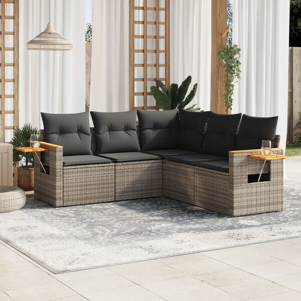 vidaXL Garden Sofa Set Grey