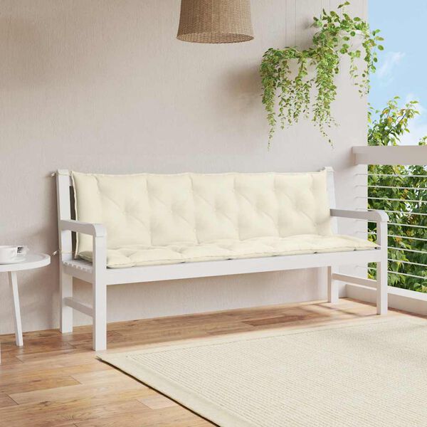 vidaXL Garden Bench Cushion Set of 2 Cream White