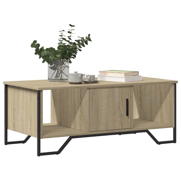 vidaXL Coffee Table Sonoma Oak Engineered wood, Metal Medium