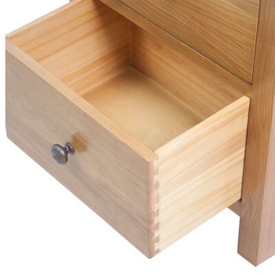 vidaXL Tall Chest of Drawers 17.7"x12.5"x43.3" Solid Oak Wood