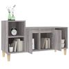 vidaXL TV Cabinet Grey Sonoma Engineered Wood, Solid Eucalyptus Wood