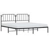 vidaXL Metal Bed Frame without Mattress with Headboard Black 76"x79.9"