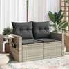 vidaXL Garden Sofa Light grey sofa, Dark grey cushions