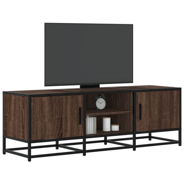 vidaXL TV Cabinet Brown Oak Engineered wood, metal Medium TV Cabinet